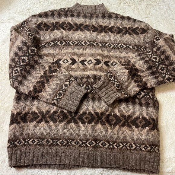 VTG Ralph Lauren Exclusive Hand Knit Wool Nordic Sweater Jacket Large Ski, Snow - Picture 4 of 4